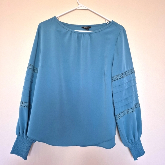 RW & Co Teal Lace Detail Longsleeved Blouse – Size Small - Picture 2 of 5